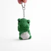 Llaverito de dinosaurio verde tejido a crochet33