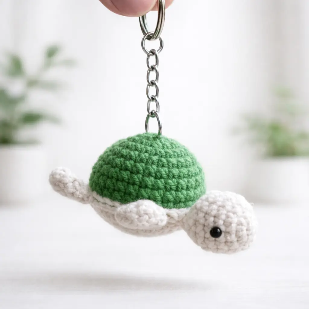 Llavero de tortuga a crochet clasica v2