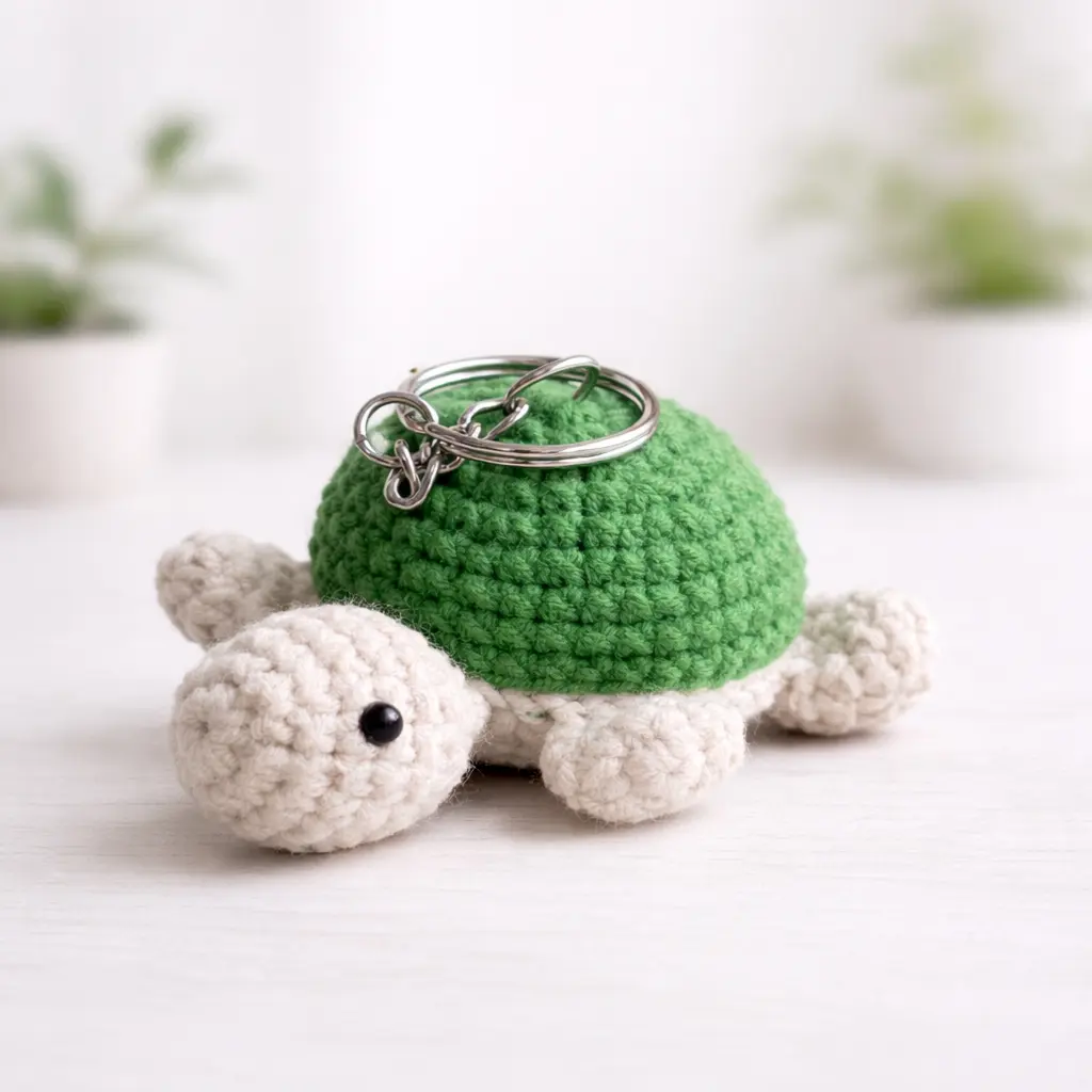 Llavero de tortuga a crochet clasica