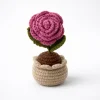 Macetas tejidas a crochet de rosa 0 02