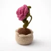 Macetas tejidas a crochet de rosa vista 0 04