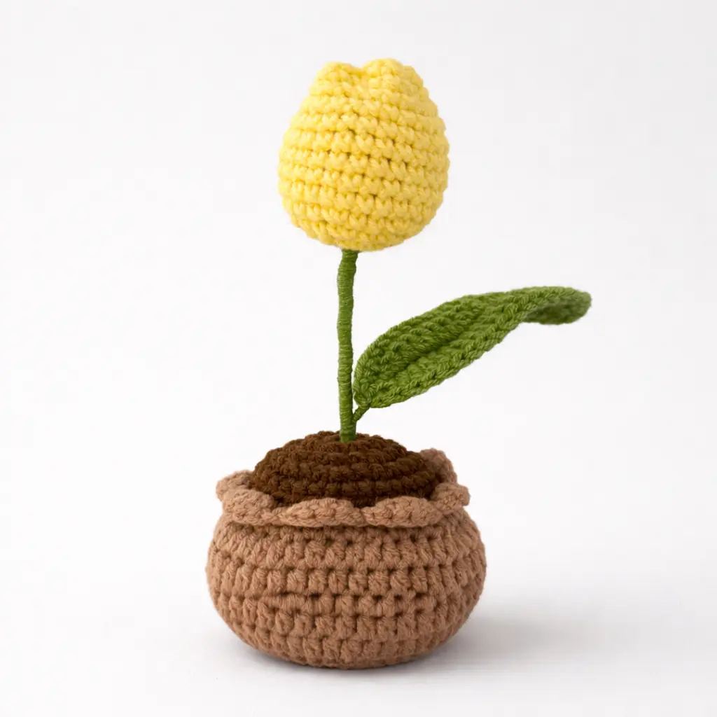 Macetas tejidas a crochet de tulipan 0 14